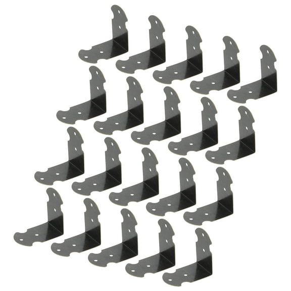 WHAMVOX 20Pcs Iron Furniture Corner Connectors Dark Grey Rugged Protective 1.65X1.65X0.98In