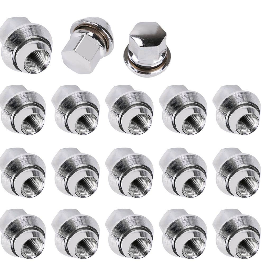ROMANSENTIAL Automobile Wheel Nut Wheel Hub Nuts Aluminum Alloy 20Pcs Silver