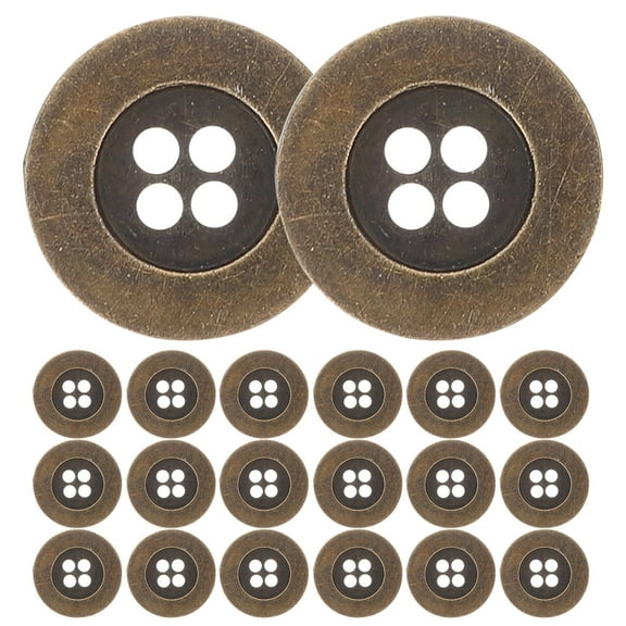 SEWCHICS Retro Style Buttons Circular Wide Edge Button Copper 20Pcs