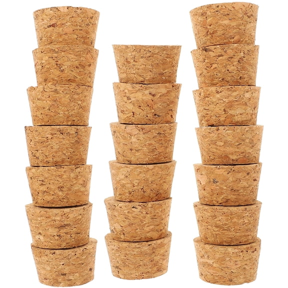 WHAMVOX 20Pcs Cone Shape Bottle Cork Plugs Reusable Wooden Wine Bottle Stoppers
