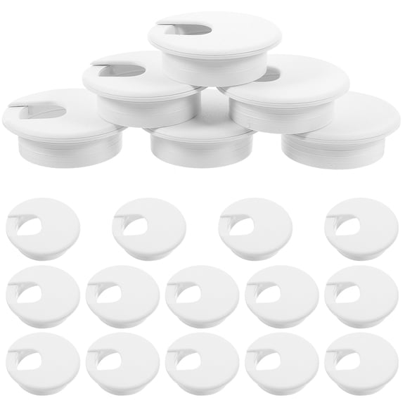 WHAMVOX 20pcs Desk Grommet Desktop Cable Hole Covers Round Cord Hole Plugs Plastic Wire Hole Grommet