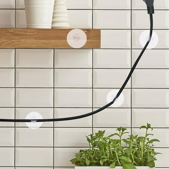 WHAMVOX 20pcs Flat Top Suction Cup Cable Clips Strong Suction For Tile Walls Easy Wire Management Tool For Kitchen And Bathroom