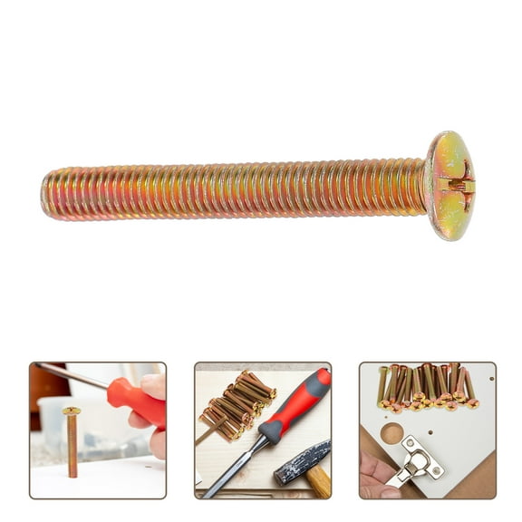 WHAMVOX 20pcs Furniture Hardware Accessories M8x60mm Screws for Bed Frame Sofa Leg Chair Leg Furniture Threaded Screws for Multiple Furniture Fixing