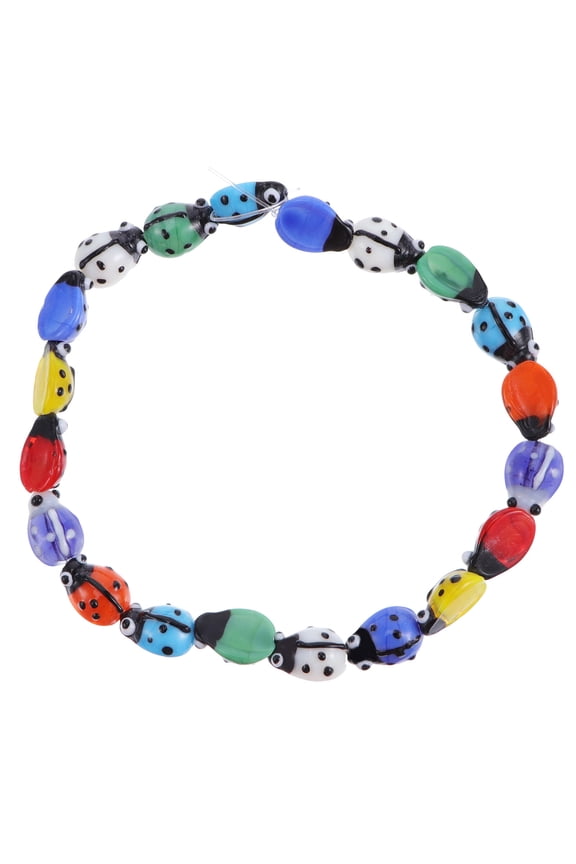 WHAMVOX 20pcs Ladybug Beads for Jewelry Making, Craft Charms Supplies in Assorted Colors, Handmade Beading Tools