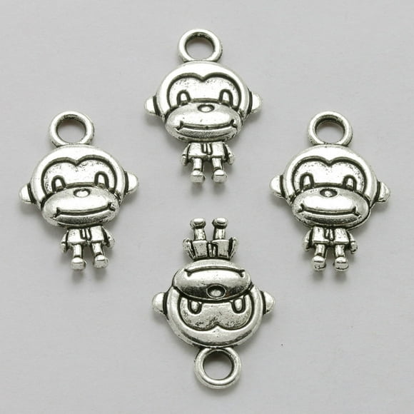 20pcs Monkey Pendants Charms for Necklace Bracelet DIY Jewelry Making Accessories in Silver Color