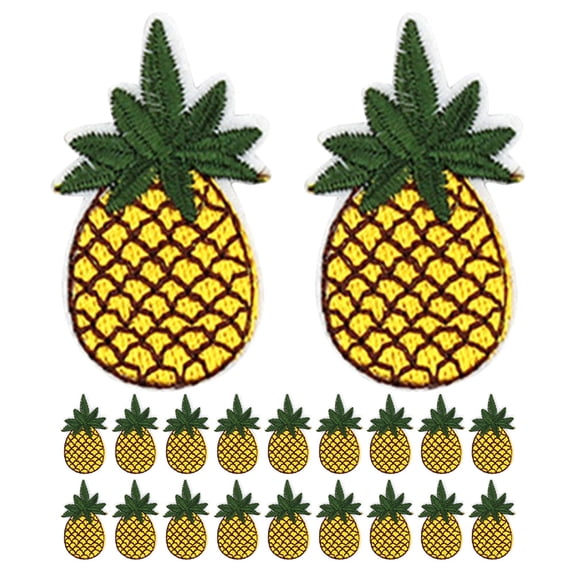 WHAMVOX 20pcs Pineapple Embroidery Patches Iron On or Sew On Decorative Patches for Clothing Repair and Decoration Backpacks Hats Patches