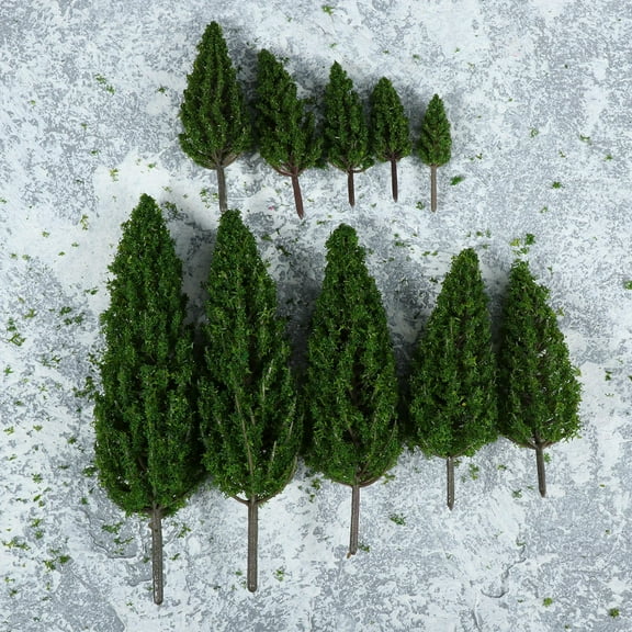 WHAMVOX 20pcs Plastic Pine Trees for Diorama Scenery Layout Decor with Realistic Effect Various Sizes
