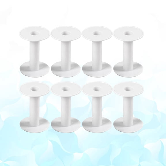 WHAMVOX 20-Pack White Plastic Thread Spools for Weaving, Crafting, and Sewing Bobbins - Empty Craft Spools