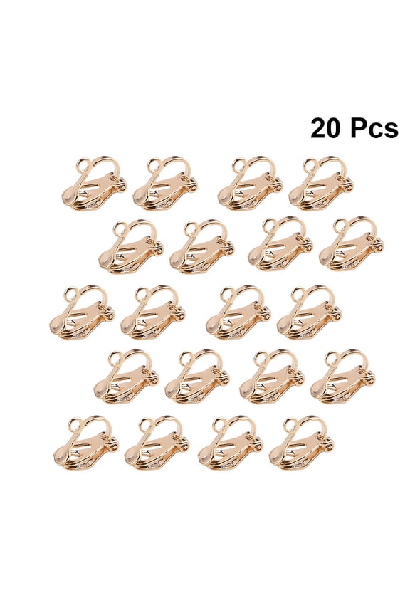 20pcs Plated Painless Earless Clip-on Earrings No Pierced Non-piercing Earcuff Ear Clip Hanging Earrings Jewelry for Women Men (Golden)