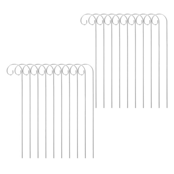 WHAMVOX 20pcs Shepherd Hook Plants Garden Label Stakes Metal Garden Hanger Outdoor Lawn Sign Stakes Park Marker Hook For Yard Balcony
