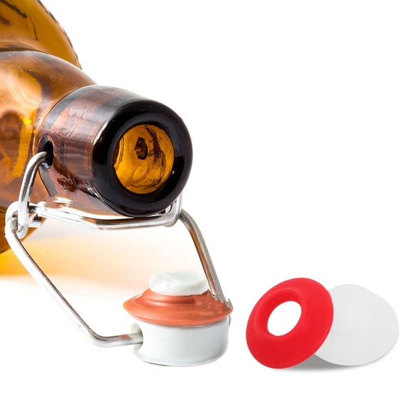 WHAMVOX 20pcs Silicone Gasket Seals for Swing Top Bottle Caps Leak Proof Replacement for Beer Water Bottles Reusable Sealing Lid Gaskets