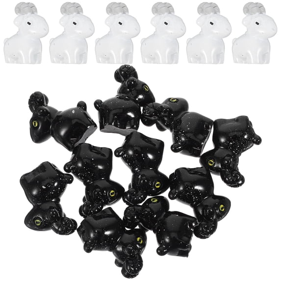 WHAMVOX 20pcs Tiny Resin Goat Statues Miniature Sheep Figurines Dollhouse Animal Decor Micro Landscape Decor Miniature Animal Ornaments