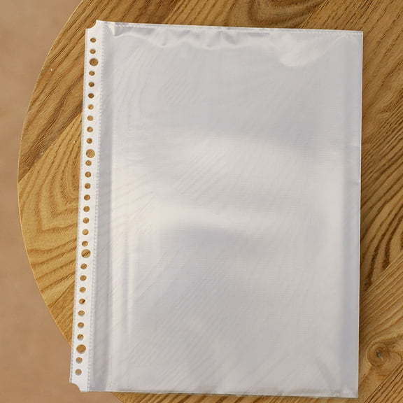 WHAMVOX 20pcs Transparent Document Folder Inserts 30-Hole A4 Clear Binder Sleeves Waterproof File Holder Loose Leaf Binder Pockets Document Protection Sleeves