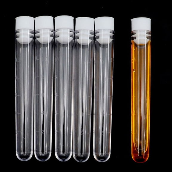 WHAMVOX 20pcs Transparent Plastic Vials with Caps 10ml for Experiment Use Secure Seal Sturdy Material
