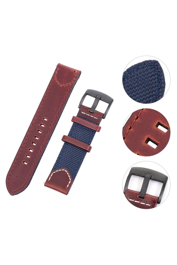 22 Mm Gold Retro Nylon Strap Daily Use Watchband Women's Miss