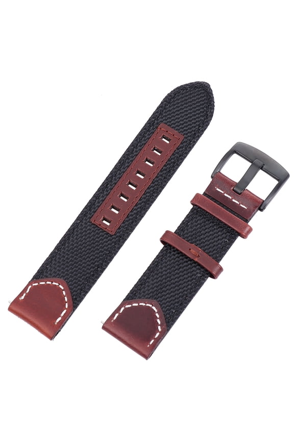 WHAMVOX  22 Mm Retro Nylon Strap 18mm Watch 19mm Black Smart Wristband