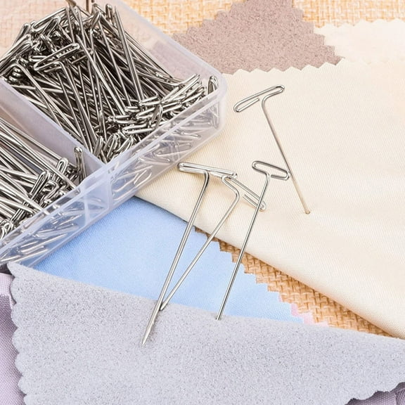 LITINKIMI T-Shaped Stainless Steel Wig Needles Silver 220Pcs For Crafting 5.10X1.40X0.20Cm