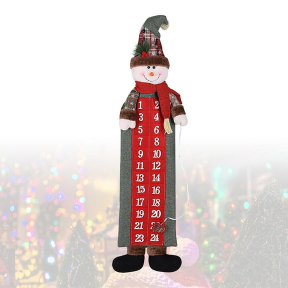 WHAMVOX 23x90cm Christmas Countdown Calendar Christmas Advent Calendar Christmas New Year Hanging Ornament Home Office Door Decoration (Snowman)