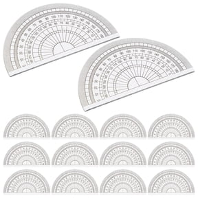 KHBUAB 24Pcs Transparent Plastic Protractors for Measuring Angles Up to 180 Degrees