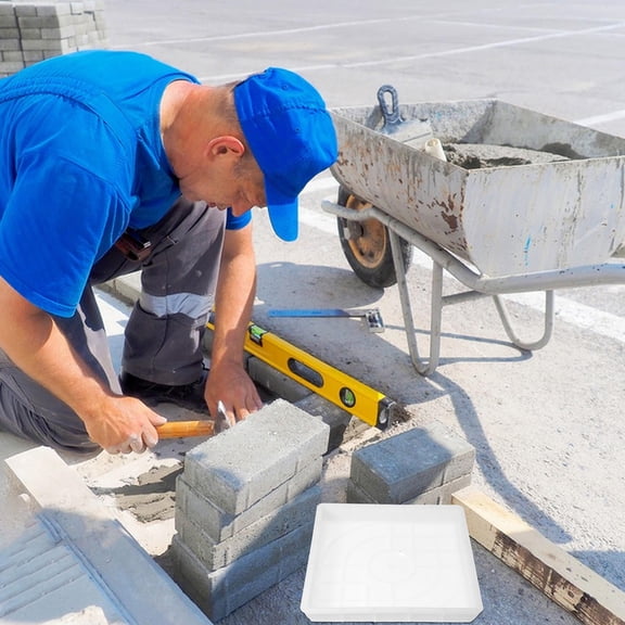 ROMANSENTIAL Reusable White Plastic Brick Mold for Plaza Garden Road Building Accessories