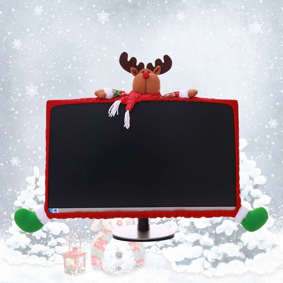 WHAMVOX 25 -35inch Holiday Decoration Computer Monitor Ornament Christmas Decorations Red