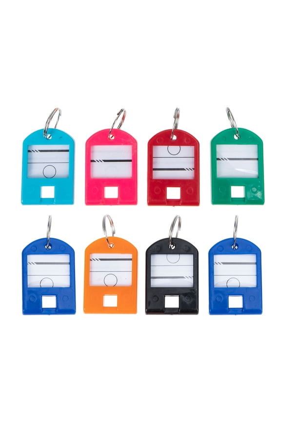25 Assorted Color Plastic Key Tags with Rings for Decoration Key Organizers 25 Pcs