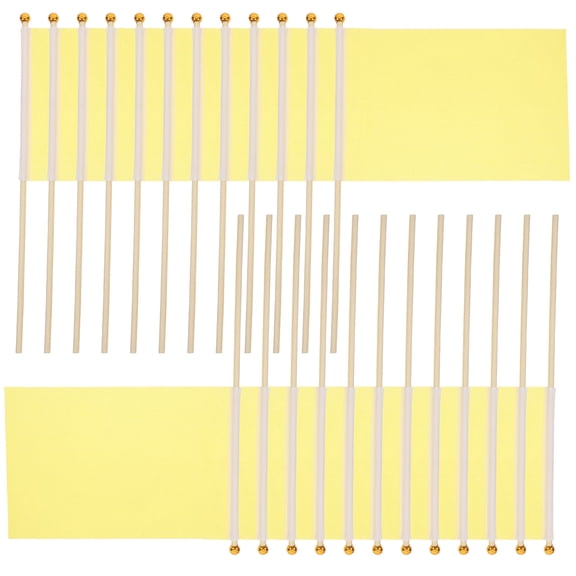 WHAMVOX 25 Pcs Flags Hand Waving Flag 30.00X14.00X0.10CM Yellow