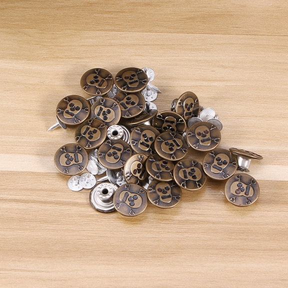 WHAMVOX 25 Pcs Navy Buttons Metal Buttons Spring Buckle Fittings 1.7*1.7 Cm