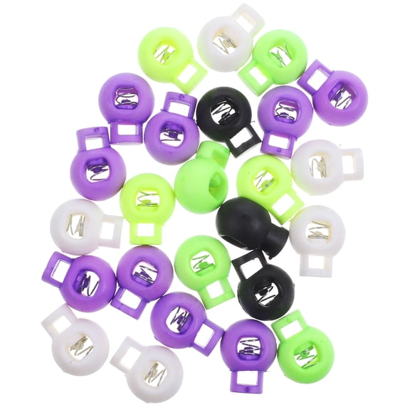 ROMANSENTIAL Spring Loaded Cord Lock Assorted Color 25Pcs Single Hole For Everyday Use