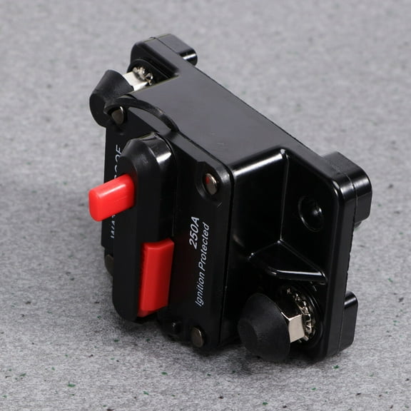 WHAMVOX 250A Waterproof High Amp Manual Reset Dual Circuit Breaker with (Black)