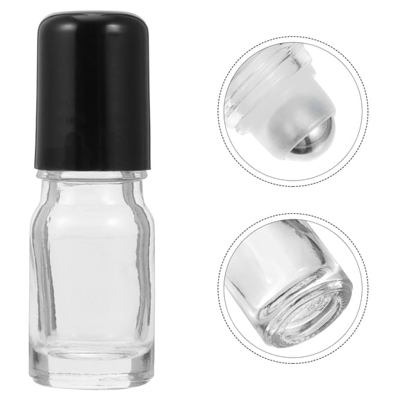 WHAMVOX 25pcs 5ml Clear Glass Roll on Bottles Refillable Essential Oil Bottles for DIY