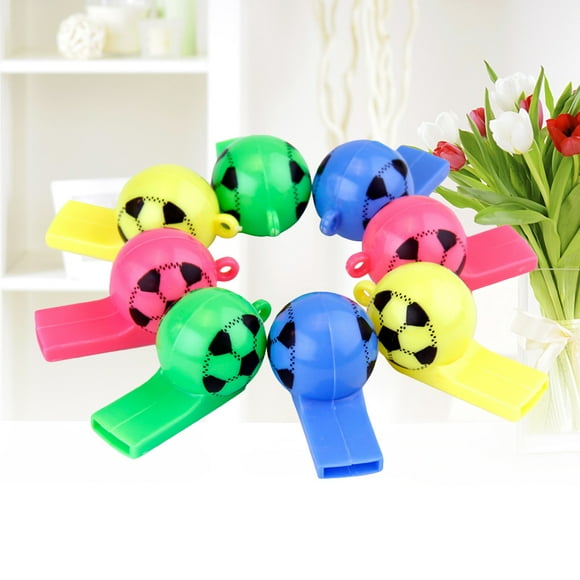 WHAMVOX 25pcs Plastic Colorful Whistle Football Cheerleading Referee Whistle Kids Sports Whistle Toy for Sports Outdoor Activity (Random Color)