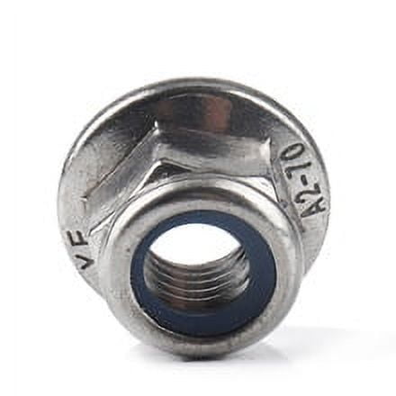 WHAMVOX 25pcs Stainless Steel Hexagon Flange Nuts Metric Nylon Insert Lock Nuts Industrial Fasteners for Mechanical and Electrical Equipment