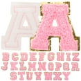 thumbnail image 1 of WHAMVOX  26 PCS Back Sewing Patches Embroidered Letters Decorate Pink, 1 of 8