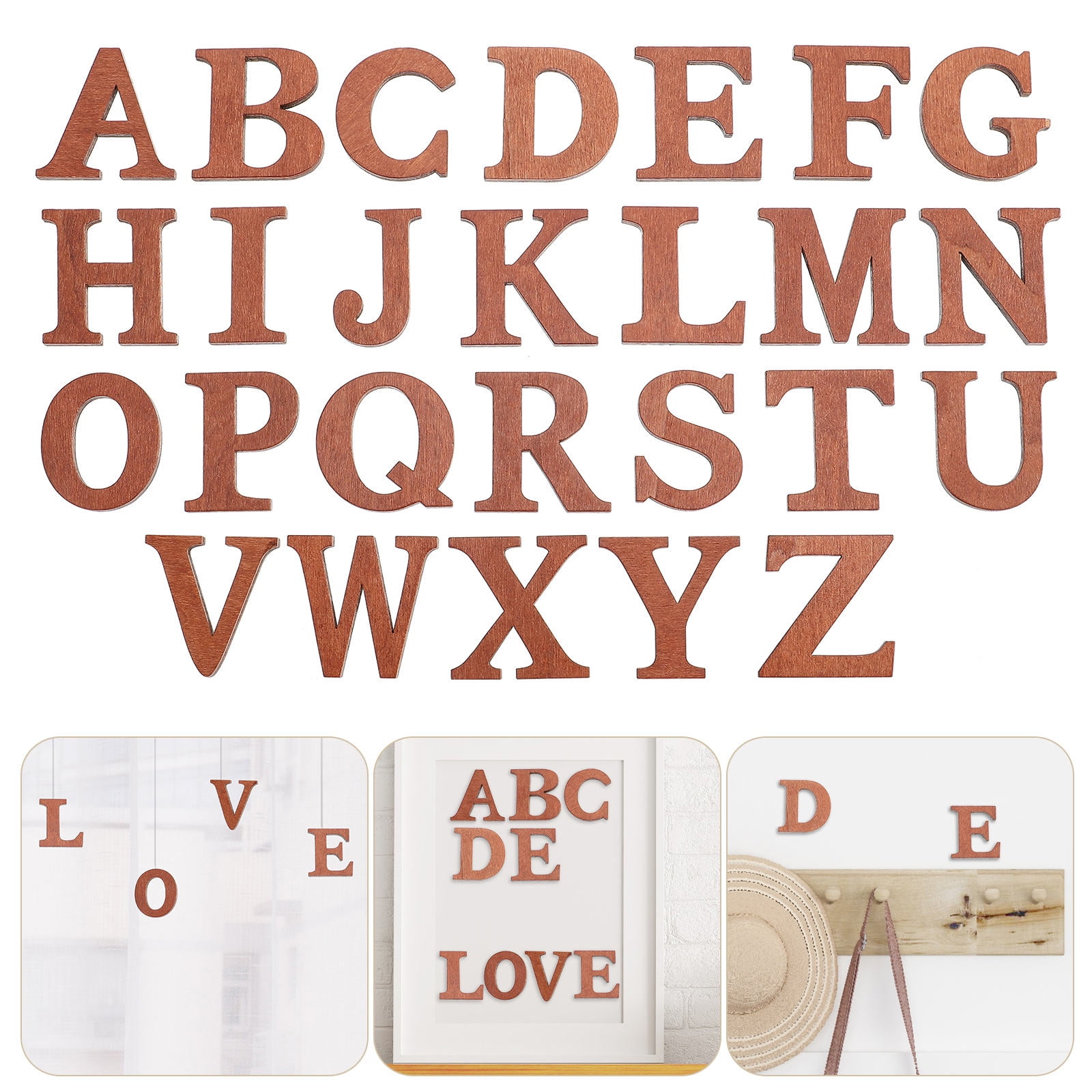 Fillable Letters WHAMVOX 26-Piece Wooden Letter Cutouts for Crafts, Wood Letters Decor ...