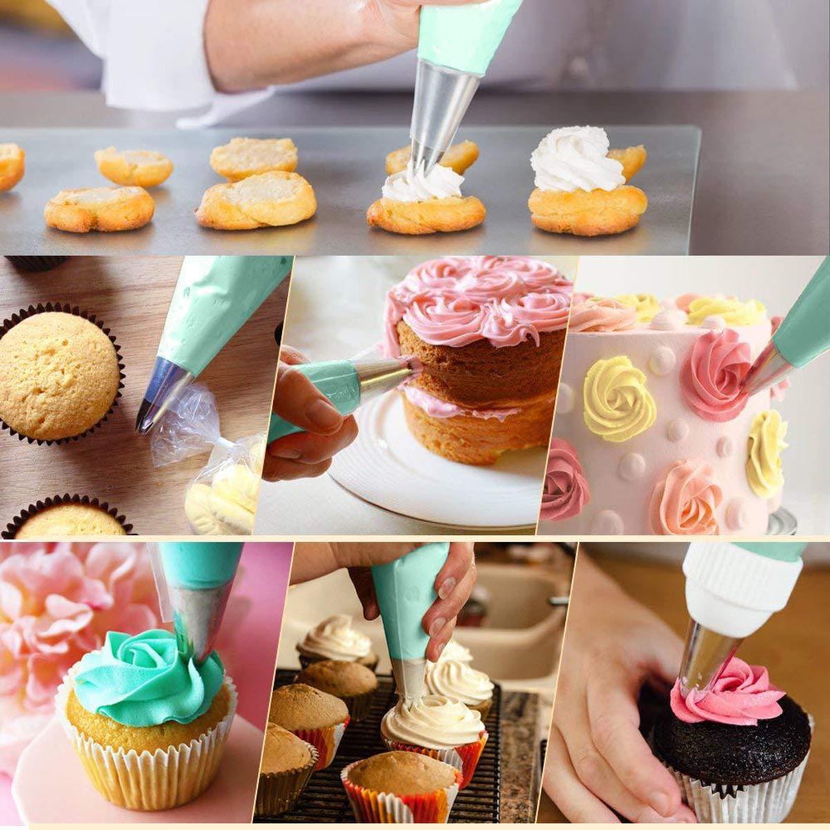 WHAMVOX 28 Pcs TPU Cake Decorating Supplies Kit Reusable and Disposable ...