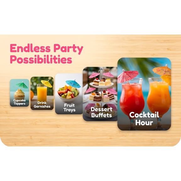 WHAMVOX 288Pcs Cocktail Small Umbrella Picks Assorted Color Paper Drink Decor for Party Supplies