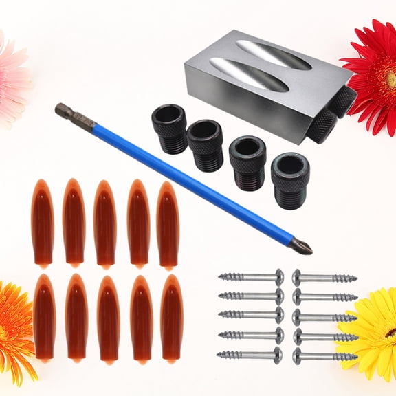 WHAMVOX 28PCS Woodworking 15 Degree Angle Inclined Hole Locator Professional Use Hole Locator Grey