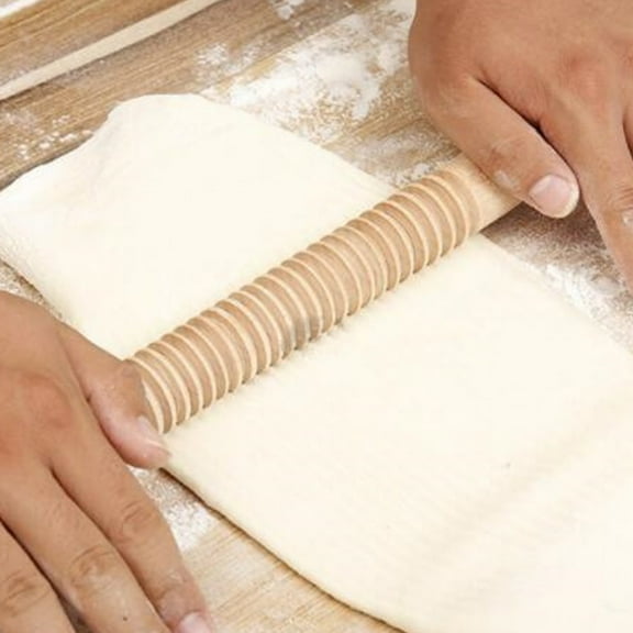 WHAMVOX 2PCS Bakers Rolling Pin for Baking and Pastry Making in Beige