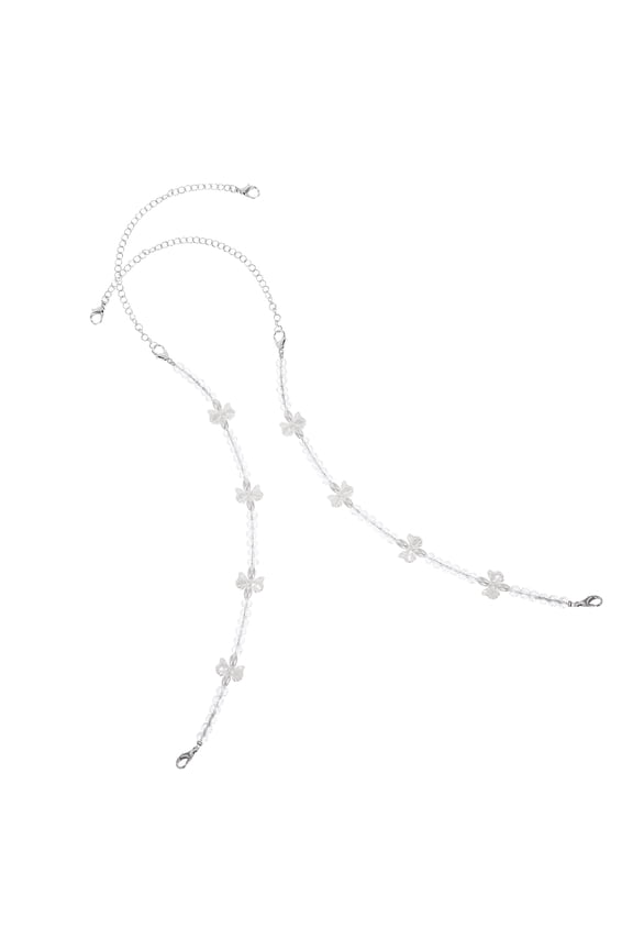 2PCS Invisible Pearl Bra Straps Non-slip Underwear String Holders Removable Dress Strap Accessories for Wedding Dresses Comfortable and Soft