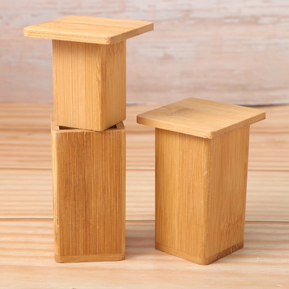 WHAMVOX 2PCS Simple Bamboo Toothpick Holder Toothpick Box Carrier for Home Restaurant Hotel Cafe