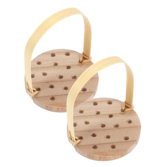 WHAMVOX 2PCS Steaming Basket Wooden Steamer Mats for Steaming Dim Sum Cake Pastry Chinese Steamer Basket Pad for Kitchen Cooking