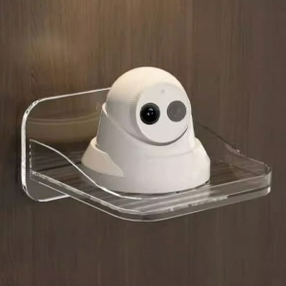 WHAMVOX 2PCS Wall Mount Floating Shelves No Drill Plastic Small Wall Shelf Camera Mini Speaker Shelf Monitor Wall Mount Shelf For Living Room Entryway