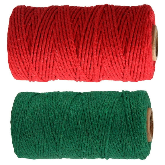 WHAMVOX 2Pcs Binding Rope Red Cotton String for 100 Yards Spool