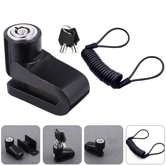 WHAMVOX 2Pcs Black Steel Alloy Disk Lock for Motorcycle Electric Scooter Traveling 2 2in