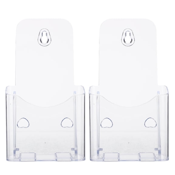 WHAMVOX 2Pcs Brochure Holder Desktop Wall Mounted Booklet Leaflet Menu Display Stand Rack Clear Menu Rack