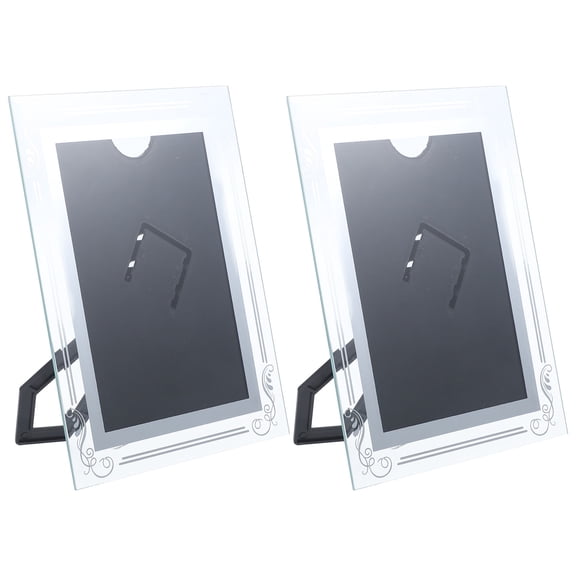 SEWCHICS Set of 2 Crystal Picture Frames Decorative Photo Holders for Desk Display and Home Decor