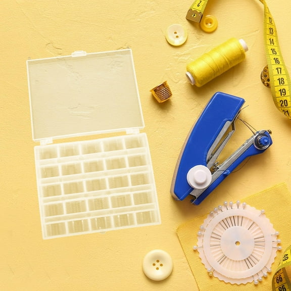 WHAMVOX 2Pcs Clear Bobbin Case Holder Thread Storage Box Organizer For Professional Seamstress And Hobbyist Travel Use