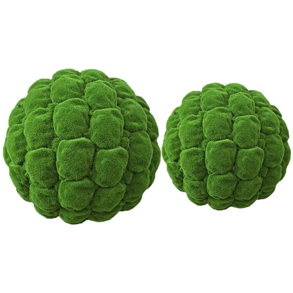 WHAMVOX 2Pcs Crafts Moss Green Round Flocking For Christmas Garden Party Decorations