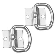 WHAMVOX 2Pcs D Rings Tie Down Anchor Hooks Heavy Duty Trailer Anchor Lashing Rings for Trailer Truck Bed Cargo Bracket Enclosed Points Pickup Camper Tie Down Straps Silver